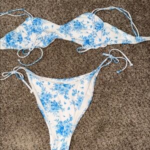 Wild Fable Blue Floral Bikini Set